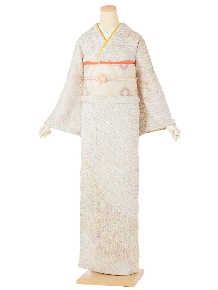 総絞り 訪問着ﾚ ﾝﾀﾙ 藤娘きぬたや ミックスぼかし 8AD691