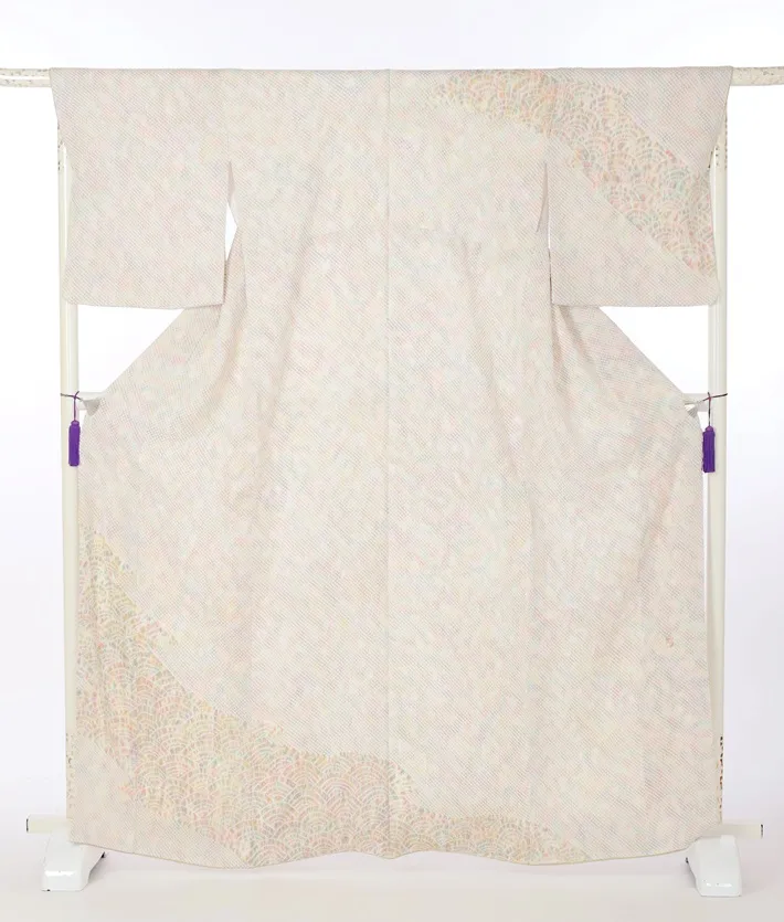 総絞り 訪問着ﾚ ﾝﾀﾙ 藤娘きぬたや ミックスぼかし 8AD691