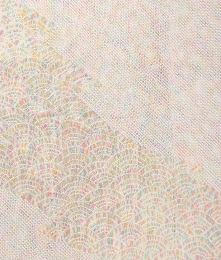 総絞り 訪問着ﾚ ﾝﾀﾙ 藤娘きぬたや ミックスぼかし 8AD691