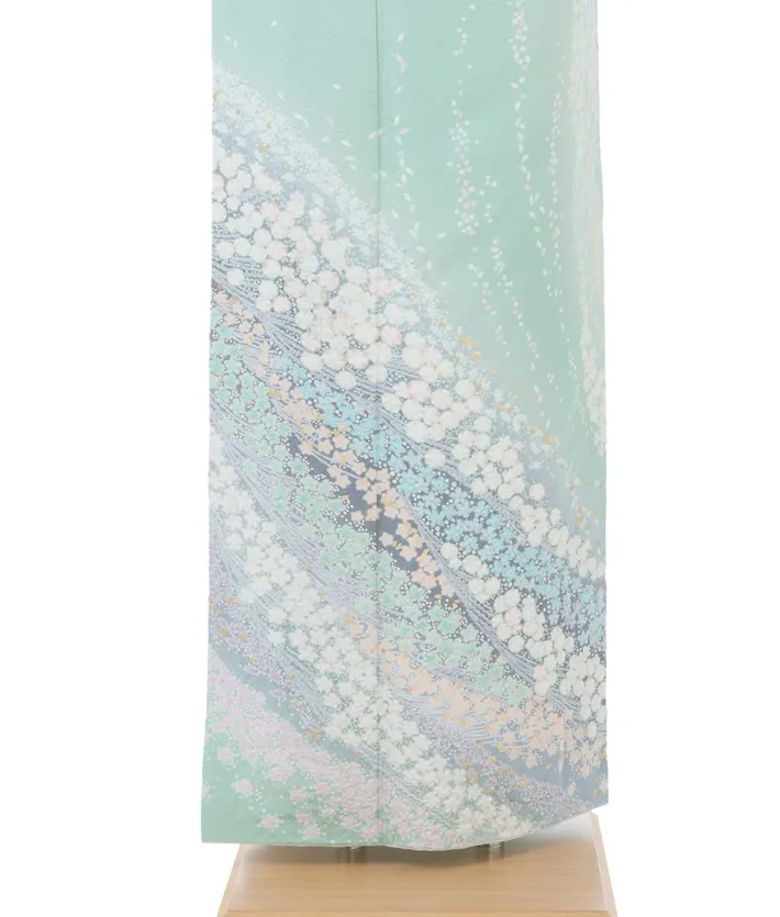 訪問着ﾚ ﾝﾀﾙ 特撰 十日町 滝泰 おぼろ染め 8AD684