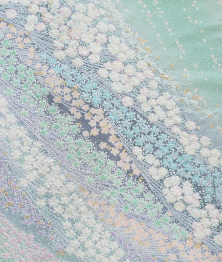 訪問着ﾚ ﾝﾀﾙ 特撰 十日町 滝泰 おぼろ染め 8AD684