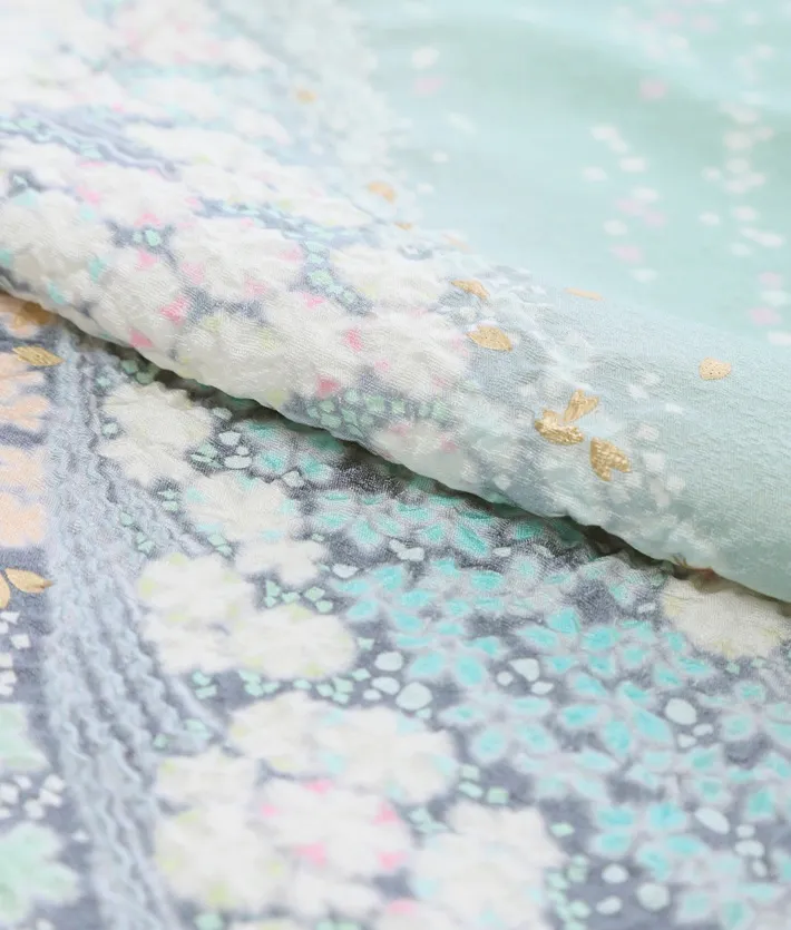 訪問着ﾚ ﾝﾀﾙ 特撰 十日町 滝泰 おぼろ染め 8AD684