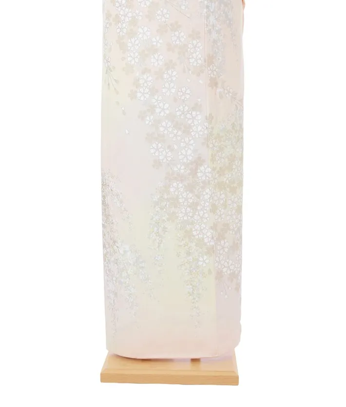 正絹訪問着レンタル 桂由美 ピンク 桜 銀彩 ミックスぼかし 8AD0720