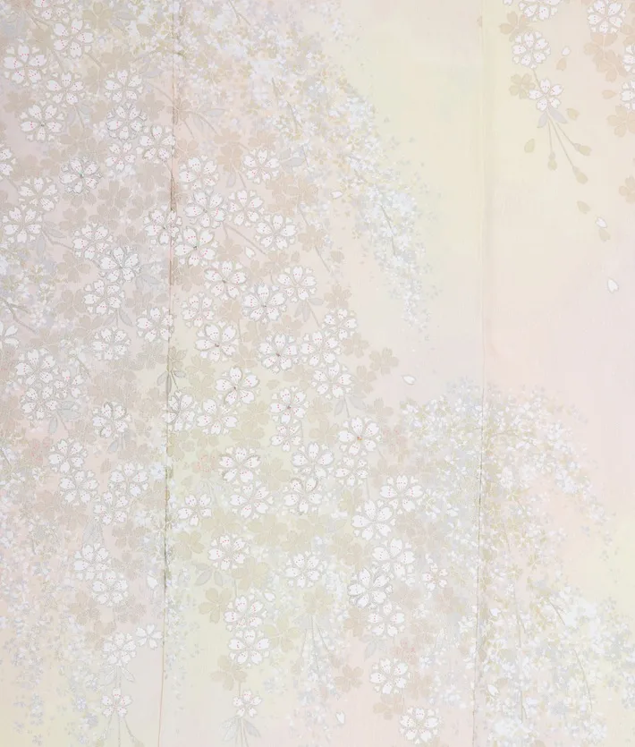 正絹訪問着レンタル 桂由美 ピンク 桜 銀彩 ミックスぼかし 8AD0720