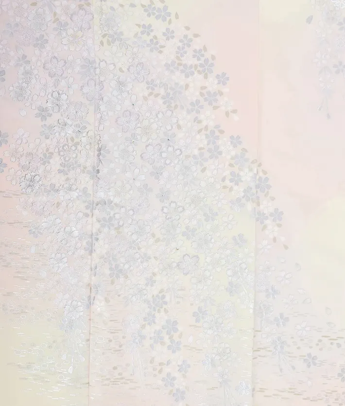 正絹訪問着レンタル 桂由美 ピンク 桜 銀彩 ミックスぼかし 8AD0722
