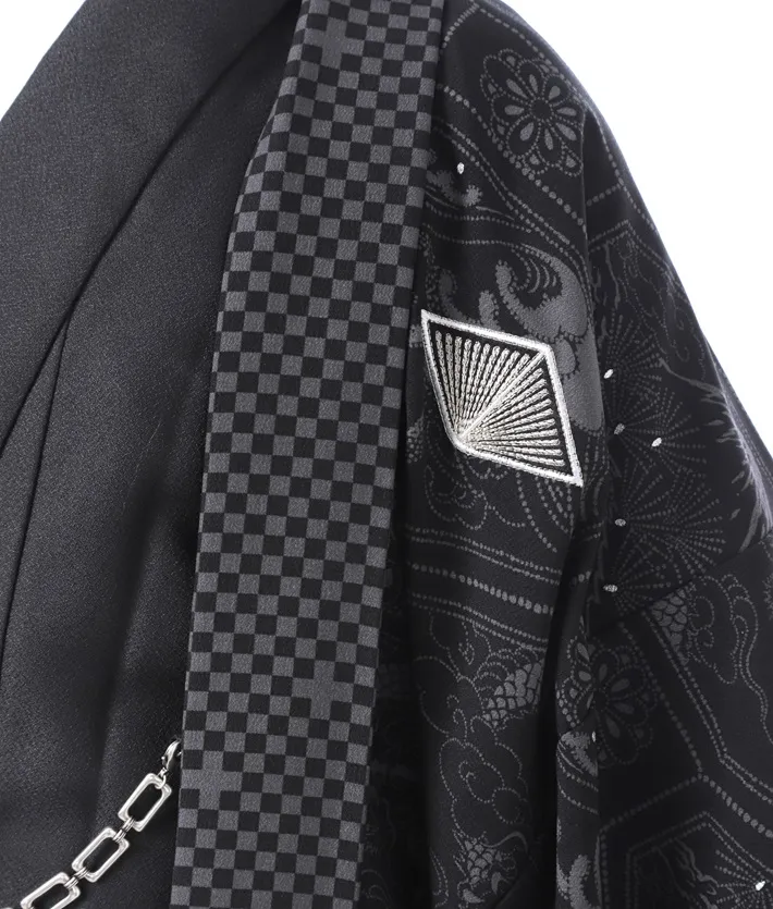 ジャパンスタイル紋付袴 ﾚﾝﾀﾙ メンズ袴 160-165cm 黒8AF48