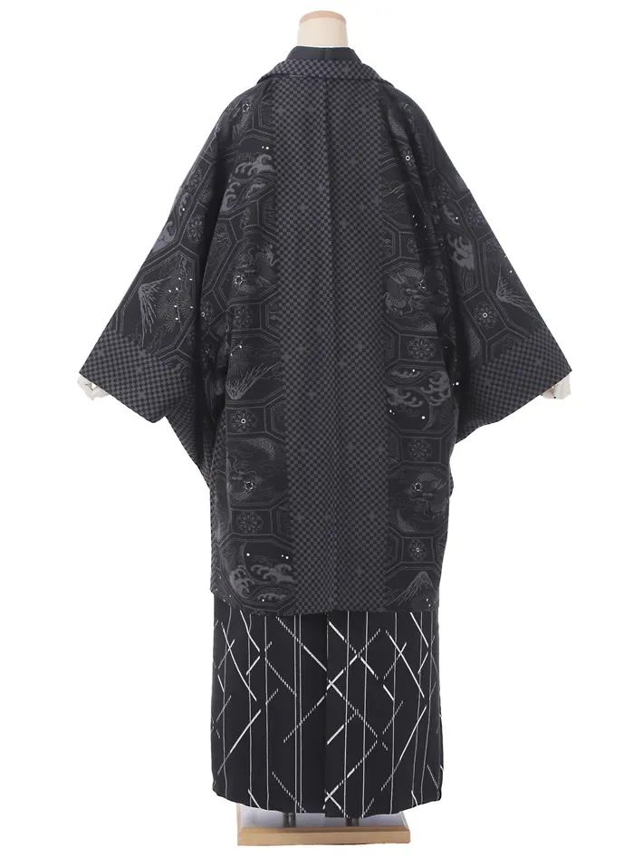 ジャパンスタイル紋付袴 ﾚﾝﾀﾙ 男袴 黒 170-175cm 8AF50