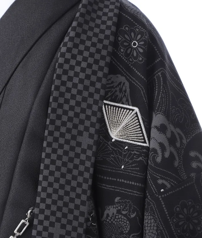 ジャパンスタイル紋付袴 ﾚﾝﾀﾙ 男袴 黒 170-175cm 8AF50