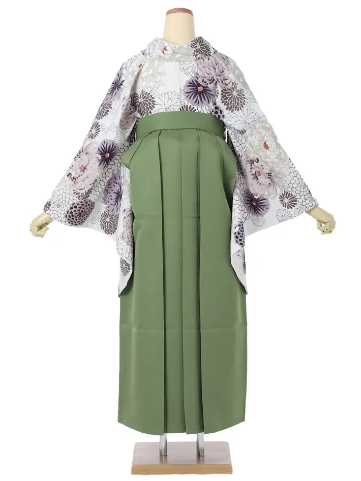 レンタル 卒業 袴 菊尽くし 緑袴 (AG297)