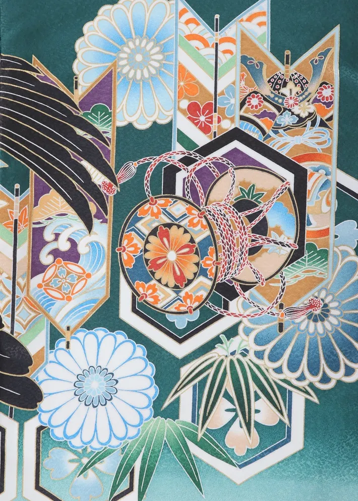 お宮参り男の子 産着 鷹 兜 矢羽根 8AL43