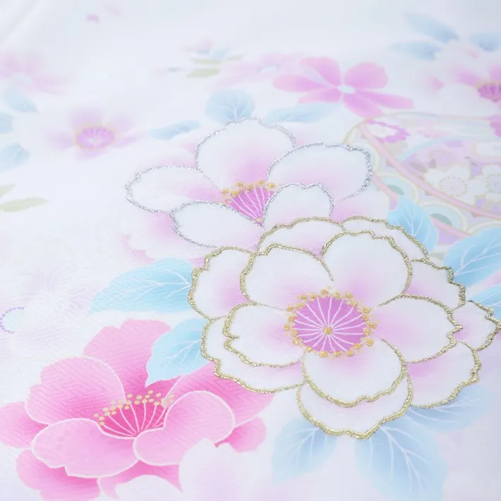 お宮参り女の子 白 桜 産着 お初着 百日記念 8AM48