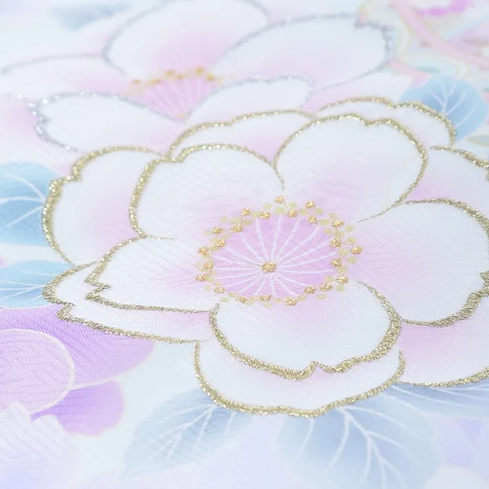 お宮参り女の子 水色 桜 産着 お初着 百日記念 8AM49