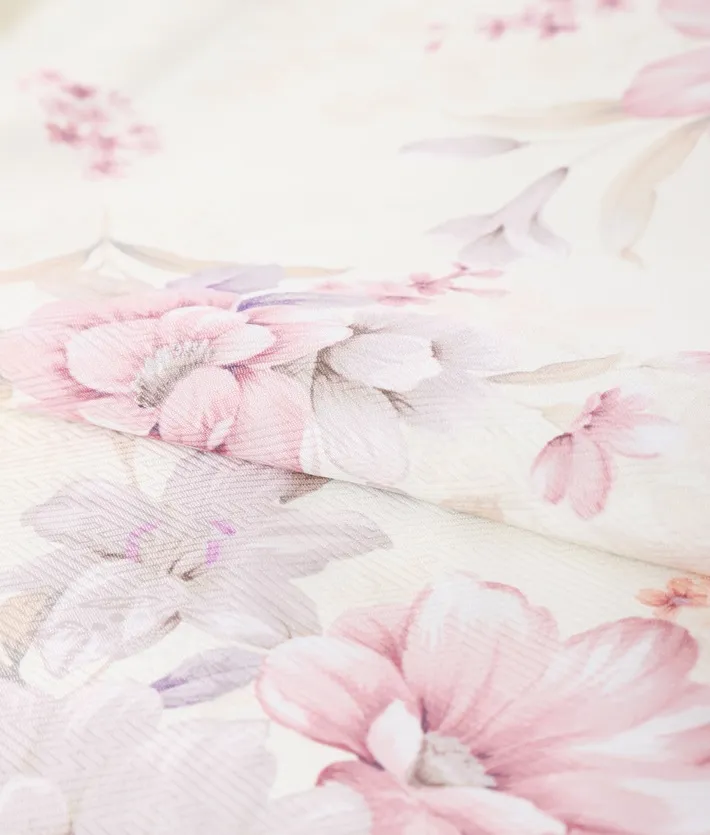 三歳女児被布セット クリーム レトロ牡丹 薄ベージュ被布 8AP3295