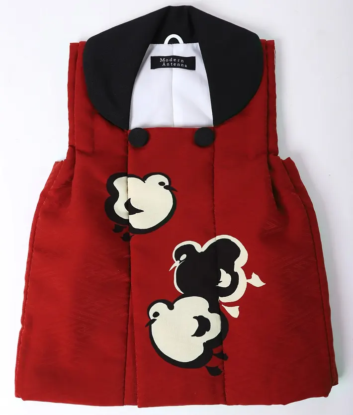 三歳女児被布セット モダンアンテナレトロ 赤黒 被布 8AP3300