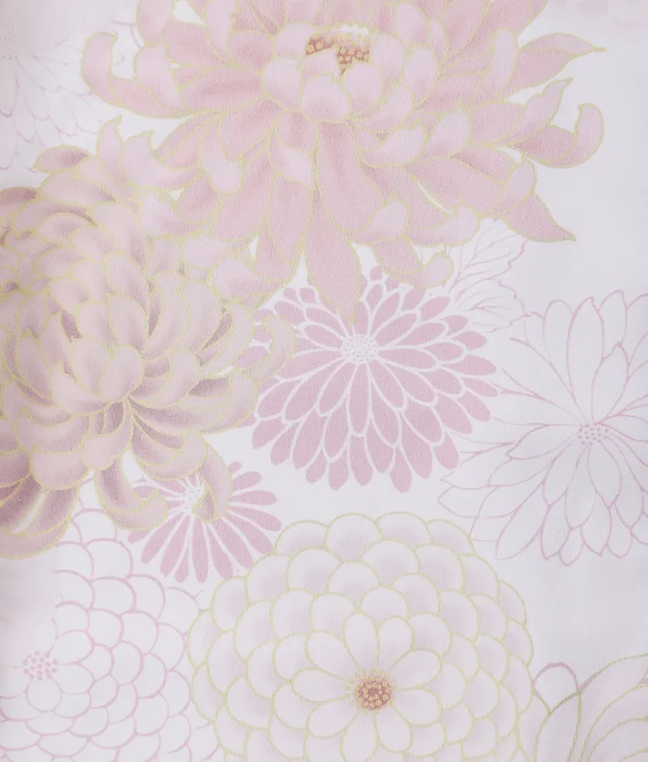 三歳女児被布セット ピンク オフホワイト 菊 牡丹 8AP3301