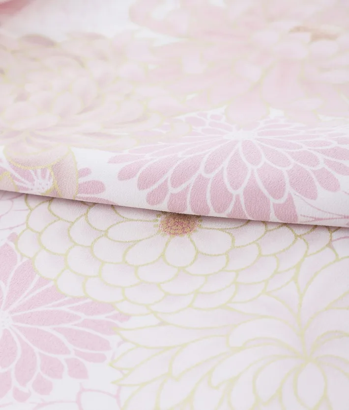 三歳女児被布セット ピンク オフホワイト 菊 牡丹 8AP3301