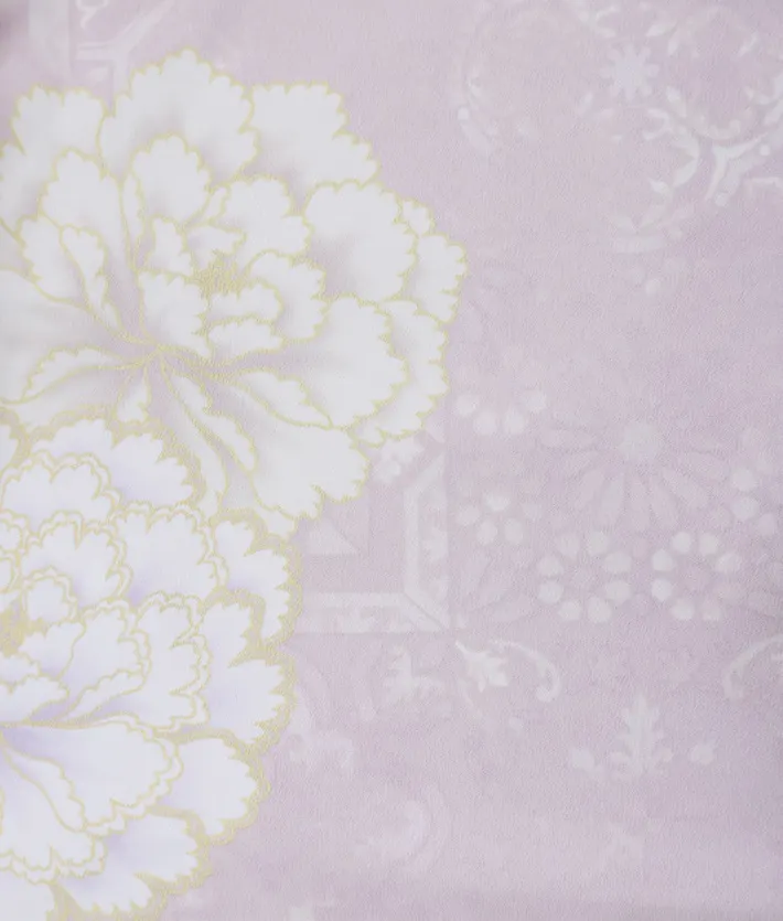 三歳女児被布セット くすみ紫 白被布 牡丹 菊 8AP3302