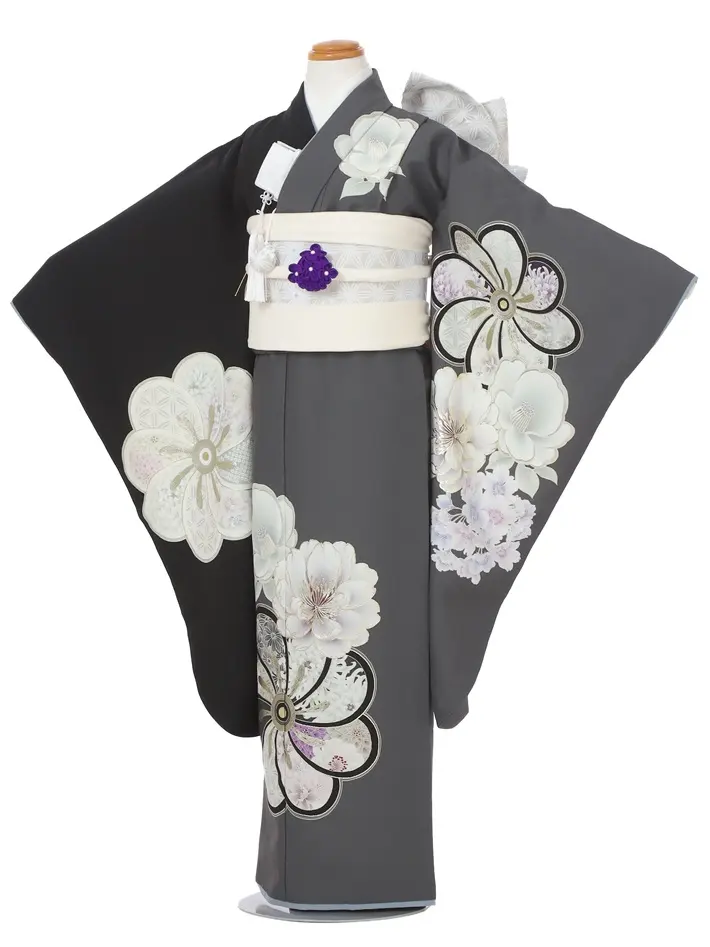 七五三ﾚﾝﾀﾙ（7歳）ジャパンスタイル ねじり梅 グレー 8AP7163