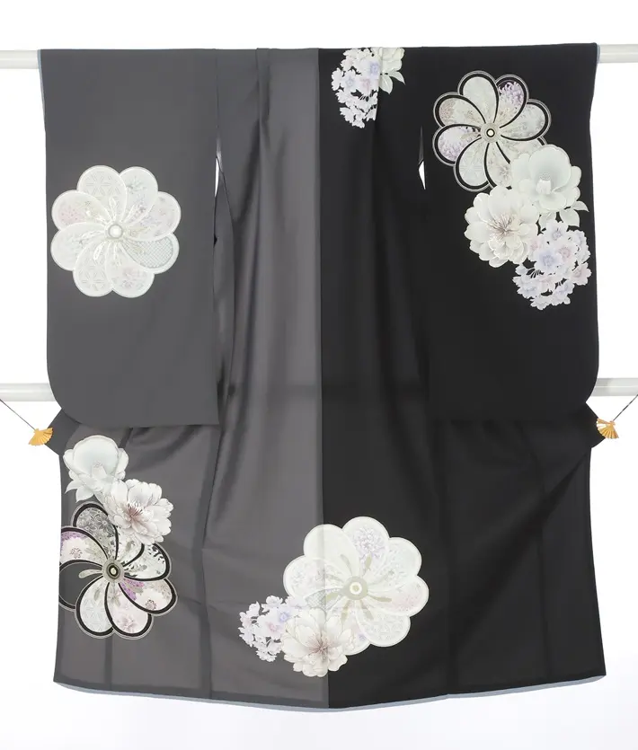 七五三ﾚﾝﾀﾙ（7歳）ジャパンスタイル ねじり梅 グレー 8AP7163