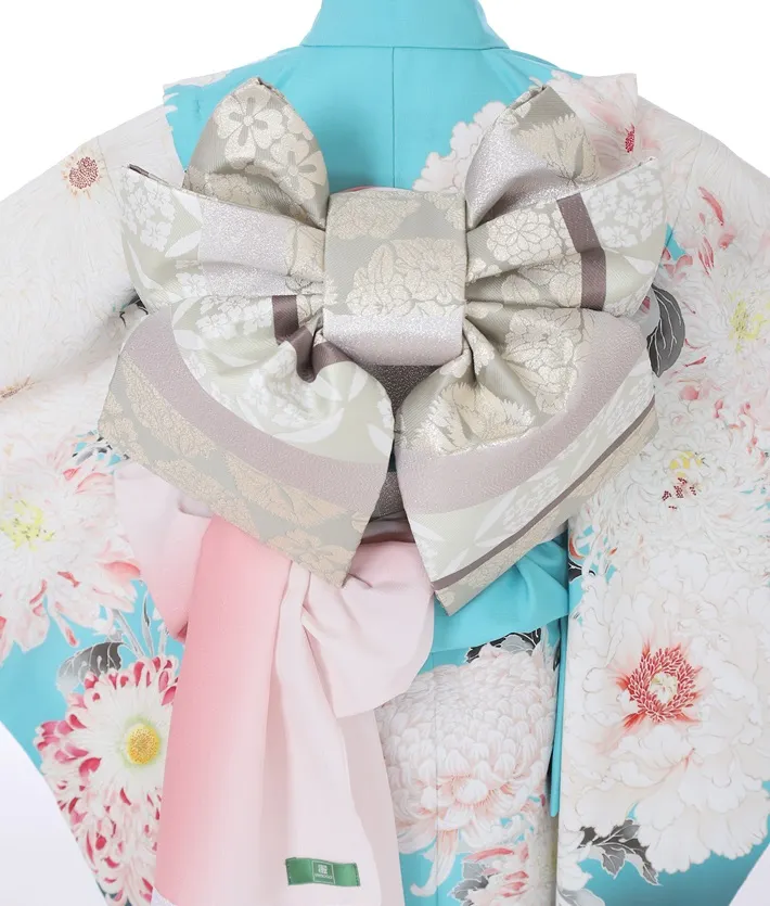 七五三ﾚﾝﾀﾙ（7歳女の子） 芸艸堂 ターコイズ 菊牡丹 8AP7193