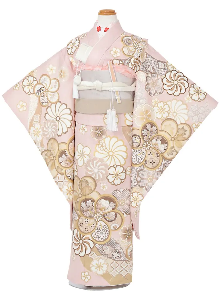 七五三ﾚﾝﾀﾙ（7歳） くすみピンク レトロ 8AP7196