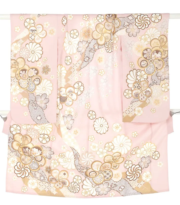 七五三ﾚﾝﾀﾙ（7歳） くすみピンク レトロ 8AP7196