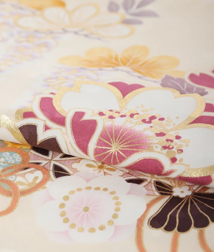 七五三ﾚﾝﾀﾙ（7歳） 薄クリーム色 レトロ 8AP7197