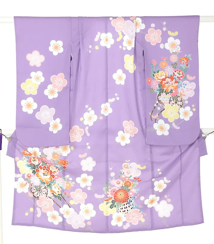 七五三ﾚﾝﾀﾙ（7歳）古典柄 紫 8AP7198