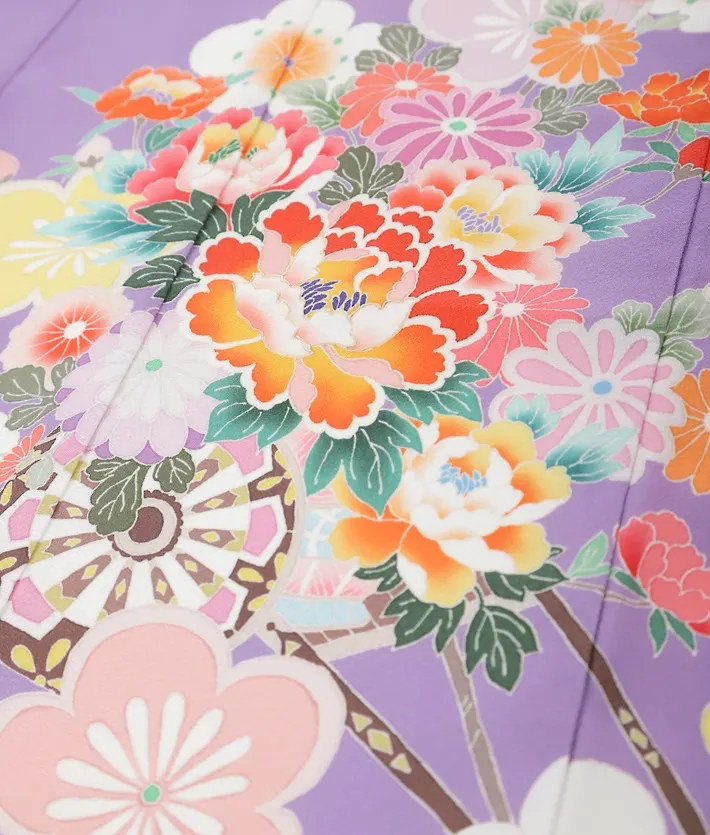 七五三ﾚﾝﾀﾙ（7歳）古典柄 紫 8AP7198