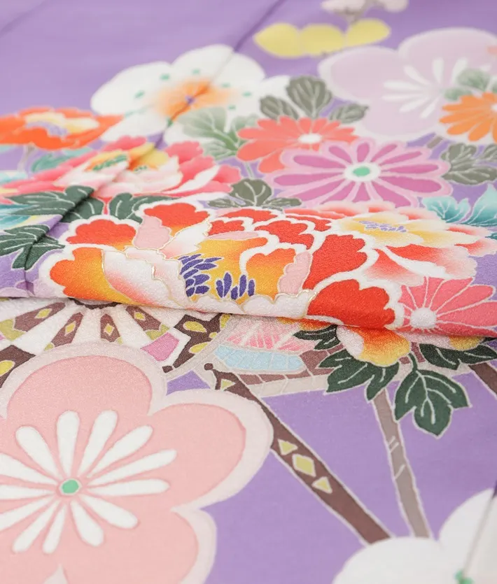 七五三ﾚﾝﾀﾙ（7歳）古典柄 紫 8AP7198