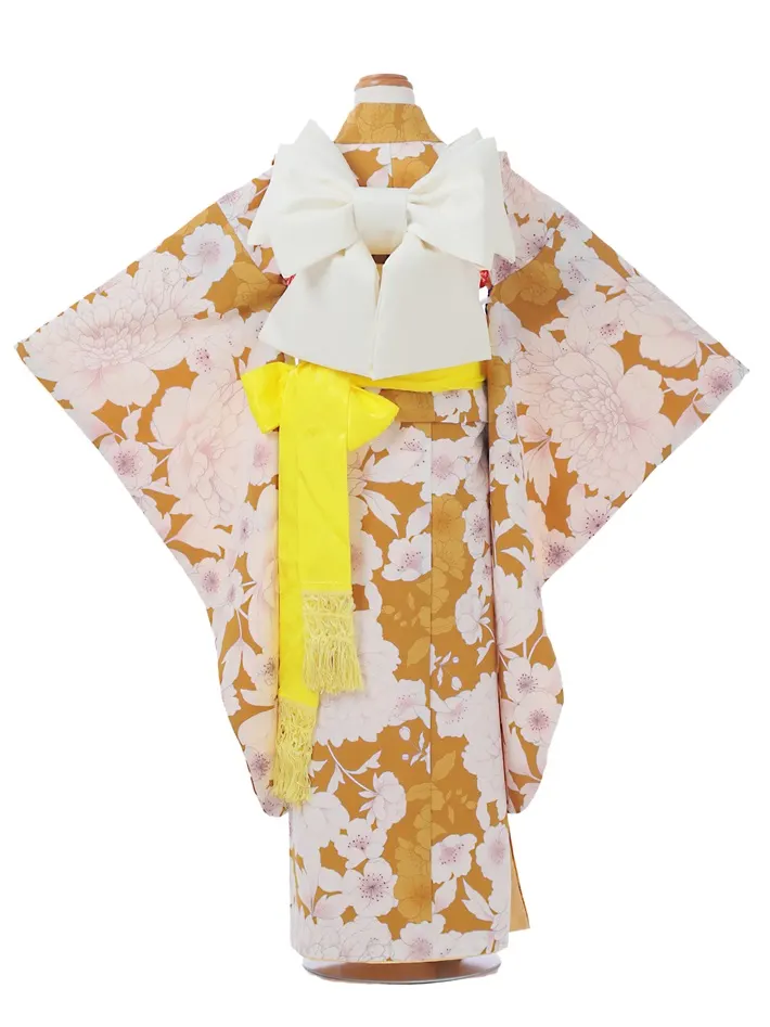 七五三ﾚﾝﾀﾙ（7歳）山吹色 カラシレトロ 8AP7203