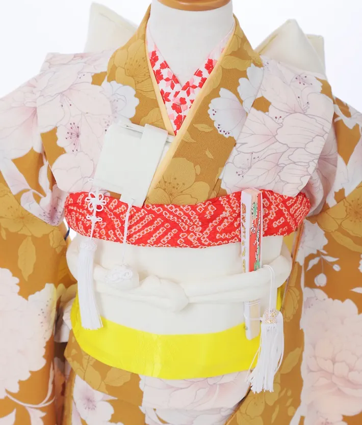 七五三ﾚﾝﾀﾙ（7歳）山吹色 カラシレトロ 8AP7203