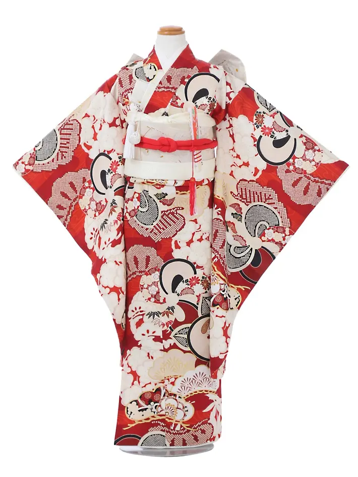 ブランド 七五三ﾚﾝﾀﾙ（7歳）紅一点 正絹  8AP7205