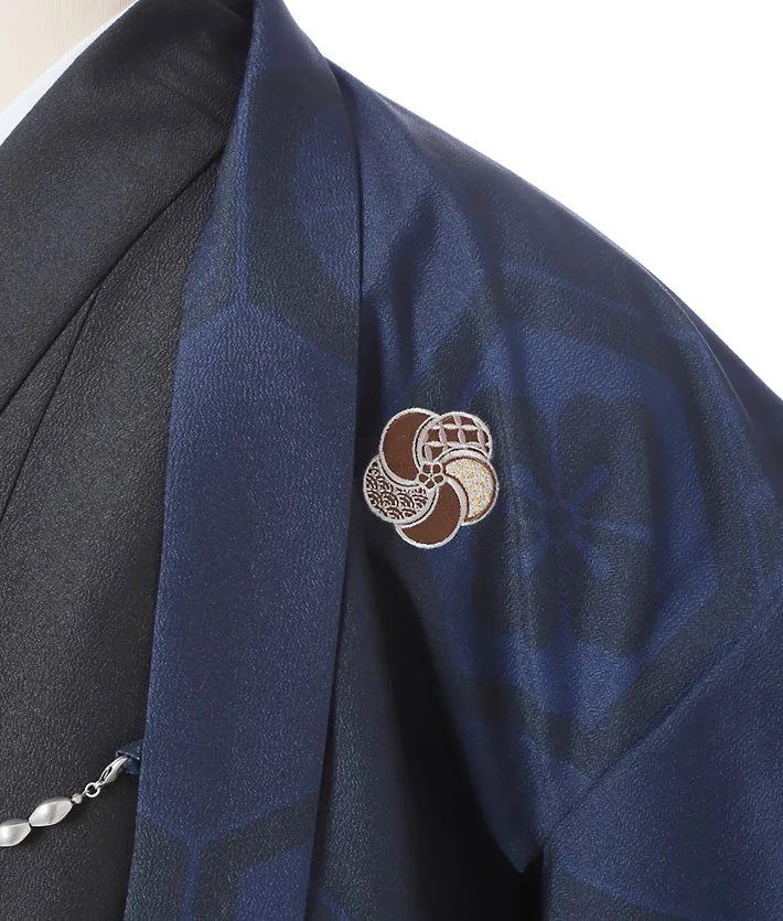 ｼﾞｭﾆｱ用紋付袴ｾｯﾄﾚﾝﾀﾙ 紺 8AQL49