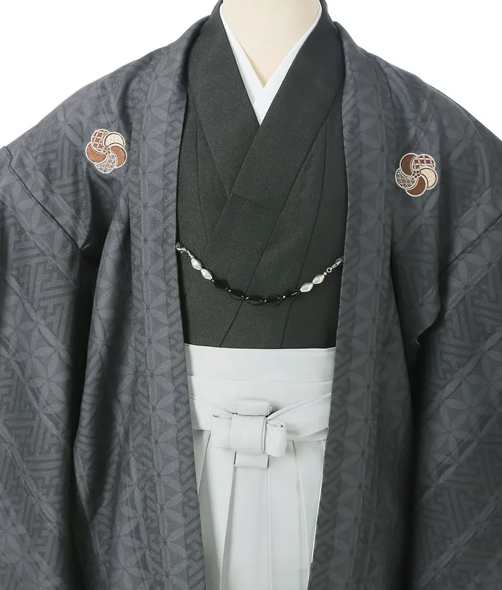 ｼﾞｭﾆｱ用紋付袴ｾｯﾄﾚﾝﾀﾙ 墨黒 8AQL50