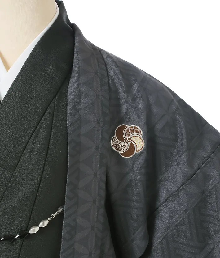 ｼﾞｭﾆｱ用紋付袴ｾｯﾄﾚﾝﾀﾙ 墨黒 8AQL50