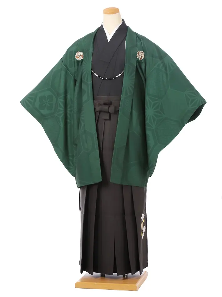 ｼﾞｭﾆｱ用紋付袴ｾｯﾄﾚﾝﾀﾙ 緑 8AQL51