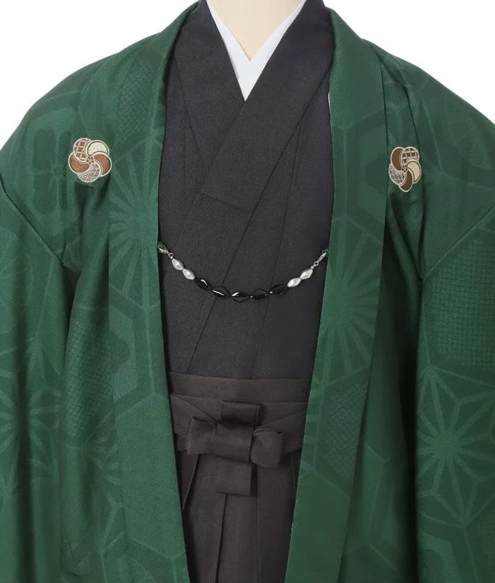 ｼﾞｭﾆｱ用紋付袴ｾｯﾄﾚﾝﾀﾙ 緑 8AQL51