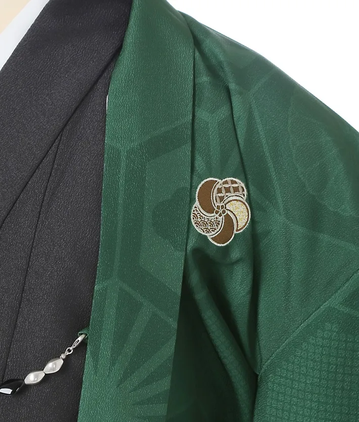 ｼﾞｭﾆｱ用紋付袴ｾｯﾄﾚﾝﾀﾙ 緑 8AQL51