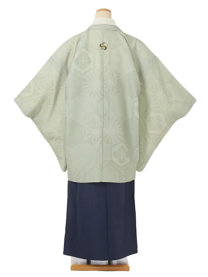 ｼﾞｭﾆｱ用紋付袴ｾｯﾄﾚﾝﾀﾙ グリーンベージュ 8AQL52