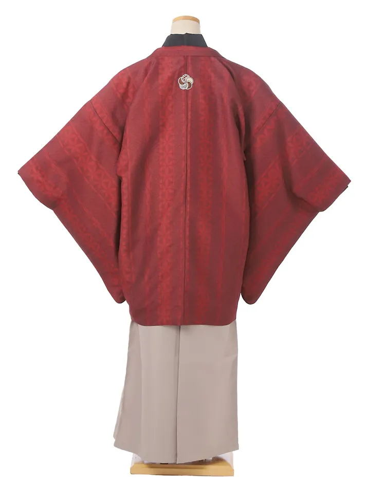 ｼﾞｭﾆｱ用紋付袴ｾｯﾄﾚﾝﾀﾙ エンジ 8AQL53