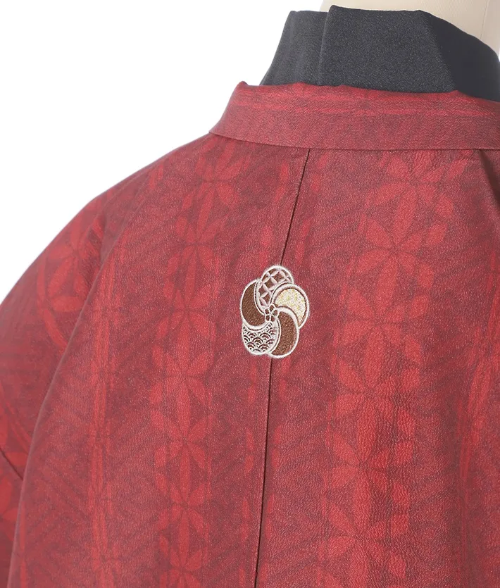 ｼﾞｭﾆｱ用紋付袴ｾｯﾄﾚﾝﾀﾙ エンジ 8AQL53