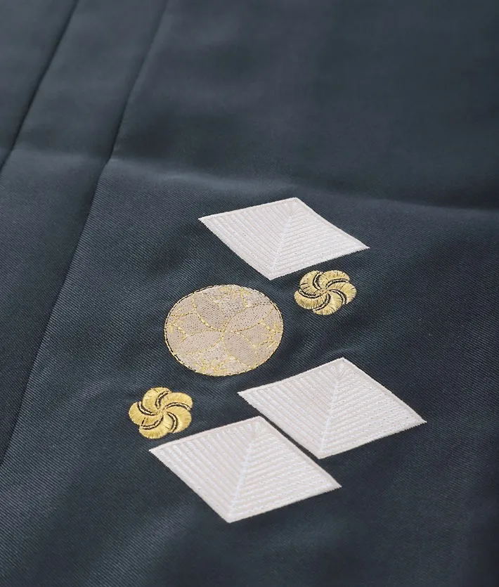 ｼﾞｭﾆｱ用紋付袴ｾｯﾄﾚﾝﾀﾙ 青 グレー 8AQL54