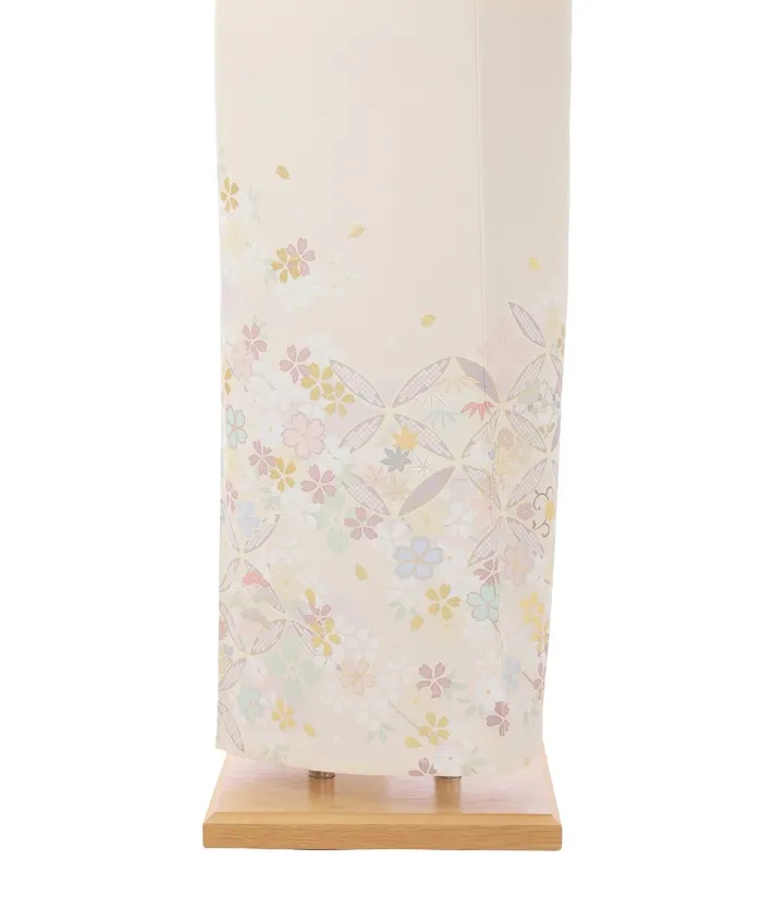 夏用訪問着レンタル 絽 ジャパンスタイル ベージュ 桜 七宝 8DT0010