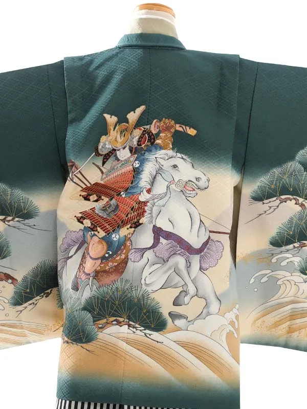 かんたん七五三(5才男児)5132　青緑　袴簡易タイプ