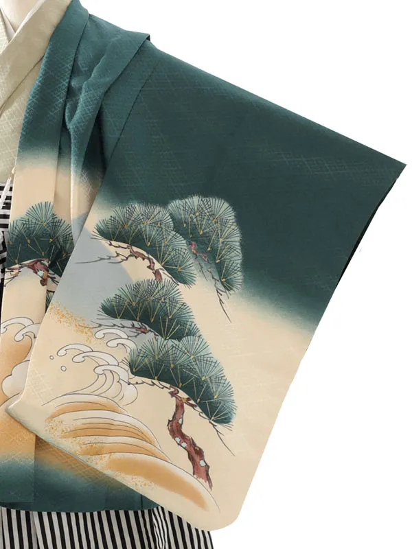 かんたん七五三(5才男児)5132　青緑　袴簡易タイプ