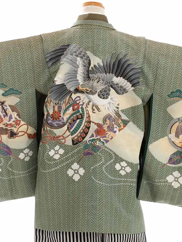 かんたん七五三(5才男児)5133　　　モスグリーン　袴簡易タイプ