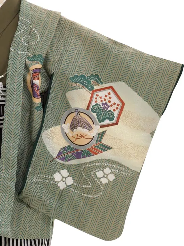 かんたん七五三(5才男児)5133　　　モスグリーン　袴簡易タイプ