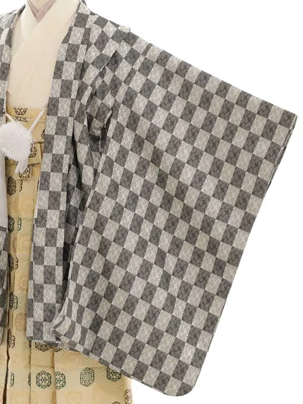 かんたん七五三(5才男児)5190 夢工房　グレー　袴簡易タイプ