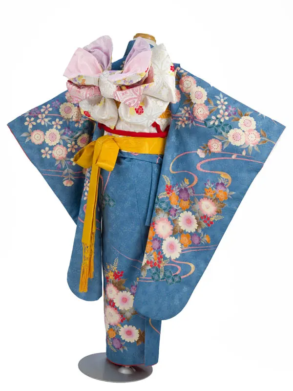 七五三(7才女児)7088　古典柄　青